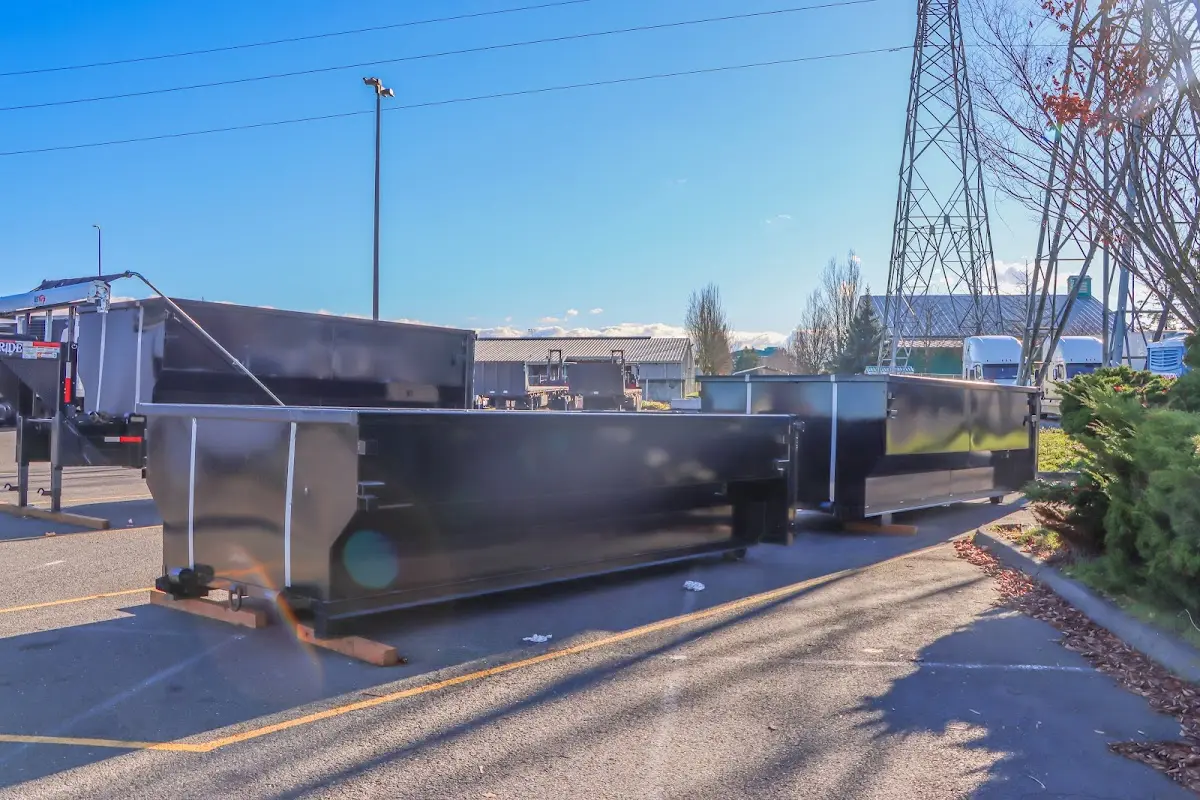 Roll-off dumpster ready for waste disposal at job site for Estate Cleanout Dumpster Rental in Roswell